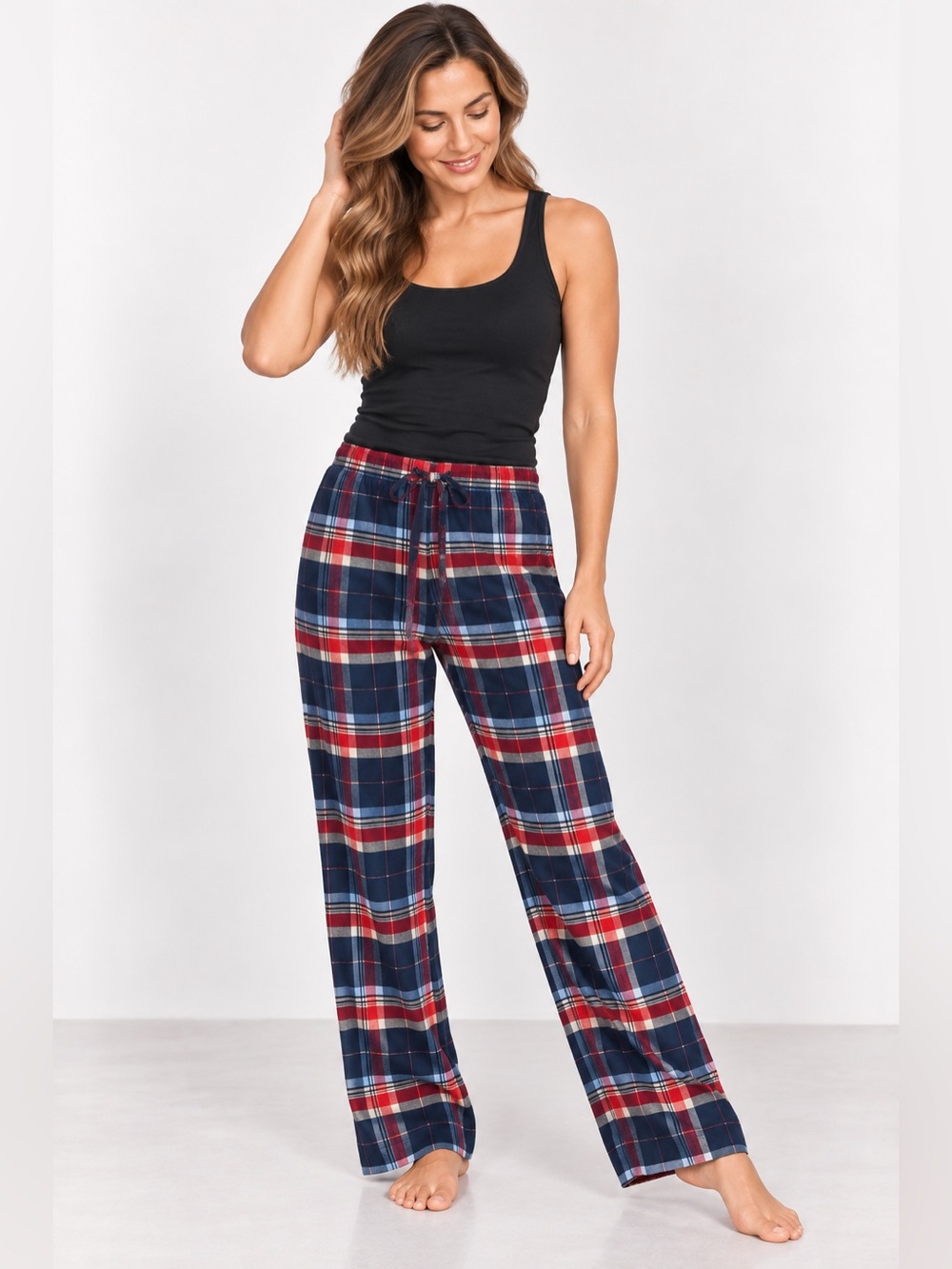 Onix Cotton Plaid Lounge Pants-Blue/Red/Yellow Plaid